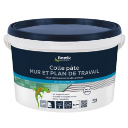 Colle carrelage mur et plan de travail Pâte de 3kg - Bostik - Référence fabricant : 221127