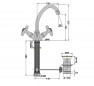 Miscelatore monoforo per lavabo cromo, bocca girevole TIFFANY