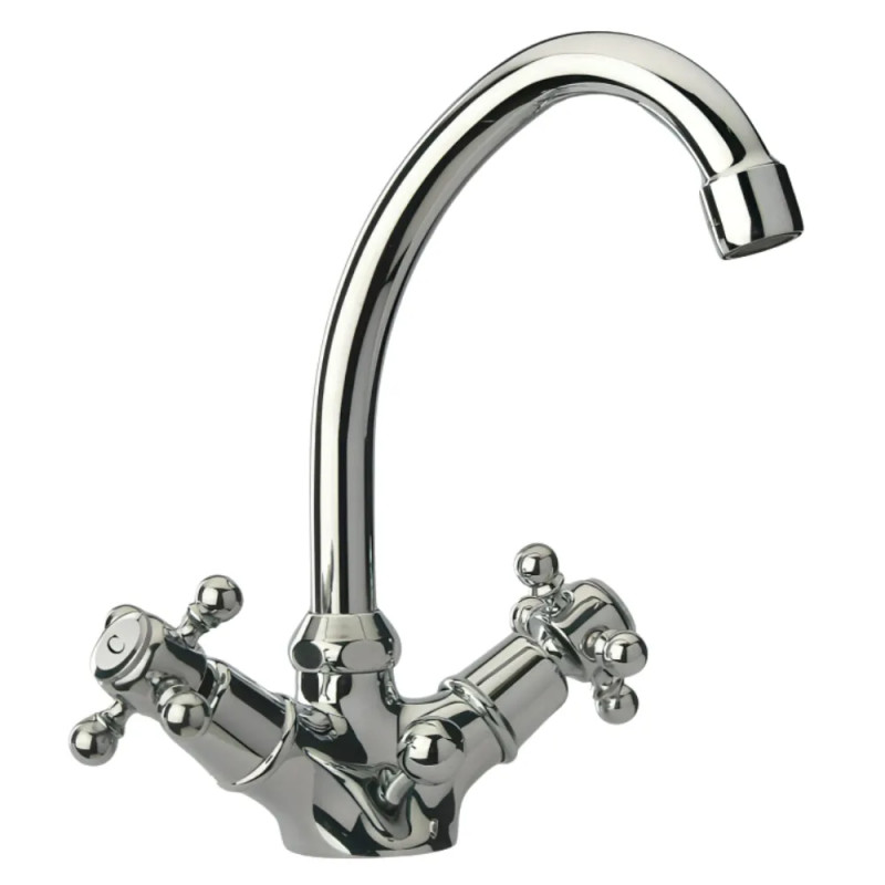 Miscelatore monoforo per lavabo cromo, bocca girevole TIFFANY