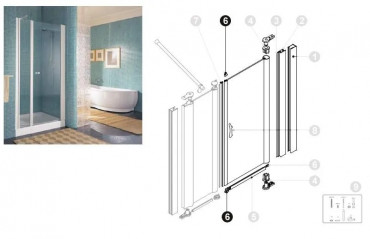 Set of end caps and centering pieces for shower enclosures