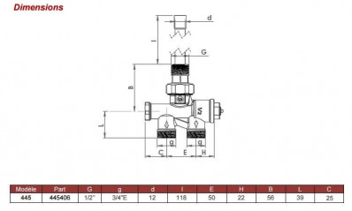 Einrohrventil mit vertikalem Zulauf M30 Achsabstand 50mm