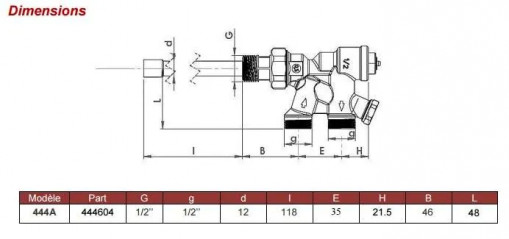 Einrohrventil mit horitontalem Zulauf M28 Achsabstand 35mm