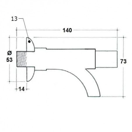 Wall-mounted fountain tap with push-button, male 15x21