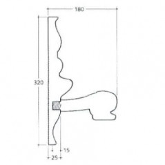 Pitorro de pared con máscara de fuente, hembra 20x27