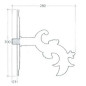 Wall-mounted bucket spout, with rose, for fountain (female 20x27)