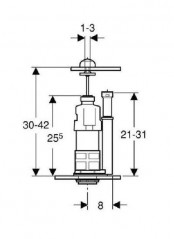 GEBERITFlush Mechanism Type 220 Interruptable, High Gloss Chrome