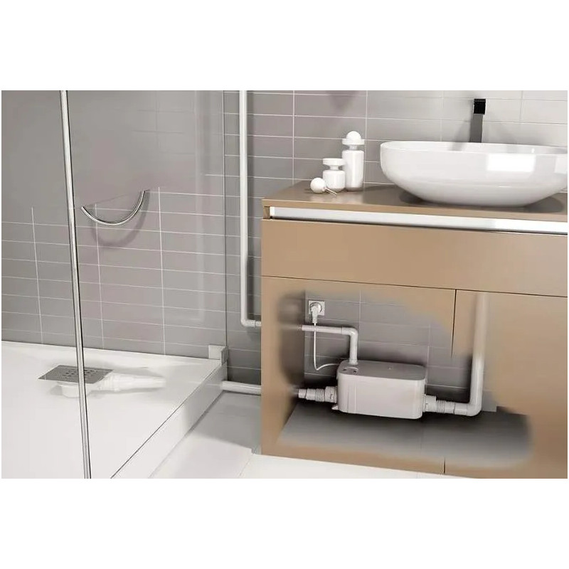 Pompe de relevage spécial receveur extra plat plus lavabo