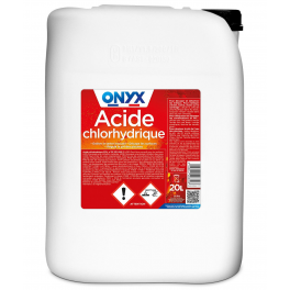 Hydrochloric acid ONYX 23%stain remover, descaler, pH regulation , 20 liters - Onyx Bricolage - Référence fabricant : E08052001