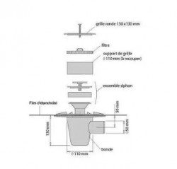 Drain plus ISOTANCHE grid d.50mm