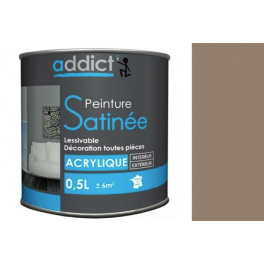 Peinture acrylique multi supports, galet satin, 0,5 litre. - Addict' Peinture - Référence fabricant : ADD111909