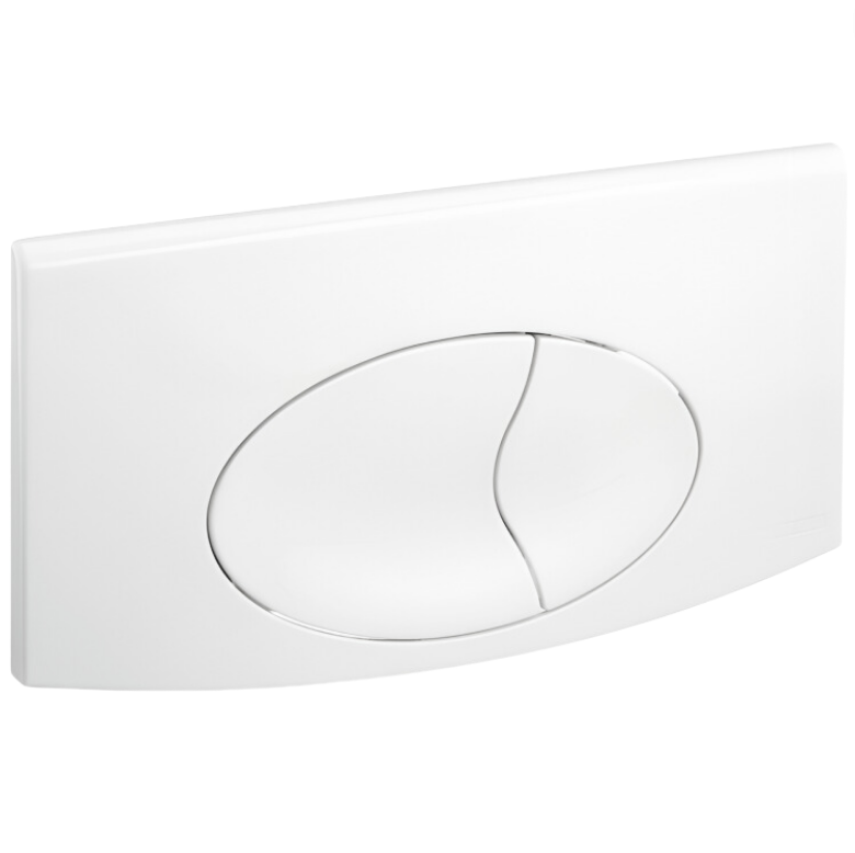 Plaque de commande murale WC encastré Regiplast double volume, blanche