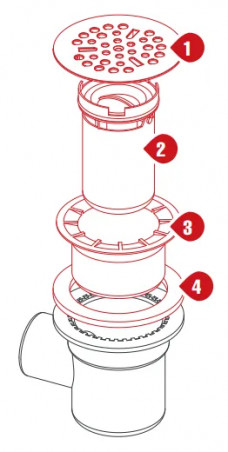 Siphon pour bonde de receveur SCDFH