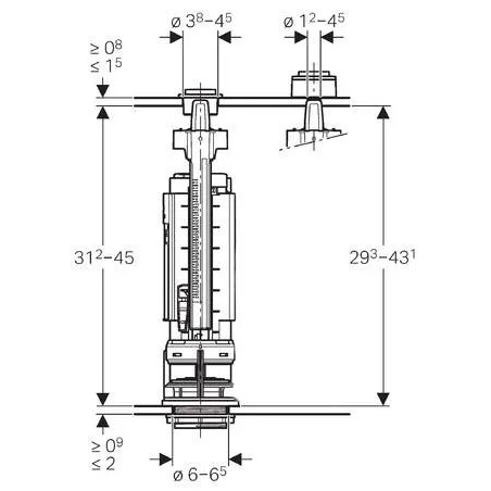 Cloche seule GEBERIT type 290 pour réservoir