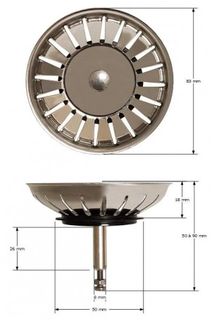 Tasse de bonde pour douche 695 : D.77 / H.74