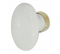 Bouton simple ovale en porcelaine blanche et laiton poli. - DT - Référence fabricant : DT2PO250165