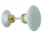 Bouton double ovale en porcelaine blanche et laiton poli. - DT - Référence fabricant : DT2BO250166