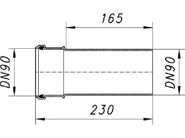 Manchon de rallonge d'évacuation 230 mm