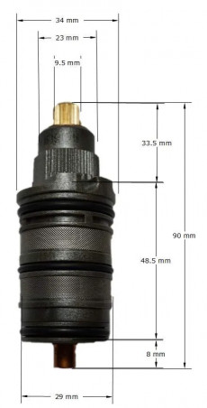 Cartouche thermostatique pour serie Morgana, Tubos, Ovalie, Ornel