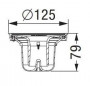 Anti-odour siphon for KESSEL system 125 drain