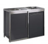 METALLINE 120cm kitchenette with hob and fridge, powder coated anthracite