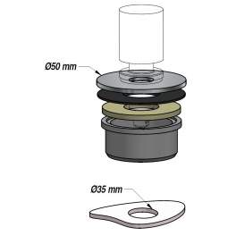 Kit d'adaptation trou diamètre 35mm inox brillant - Lira - Référence fabricant : A.8112.06