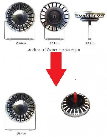 Cesta de acero inoxidable desmontable de 84 mm de diámetro con tornillo de PVC