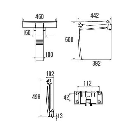 Siège de douche escamotable extra-large 150 kg