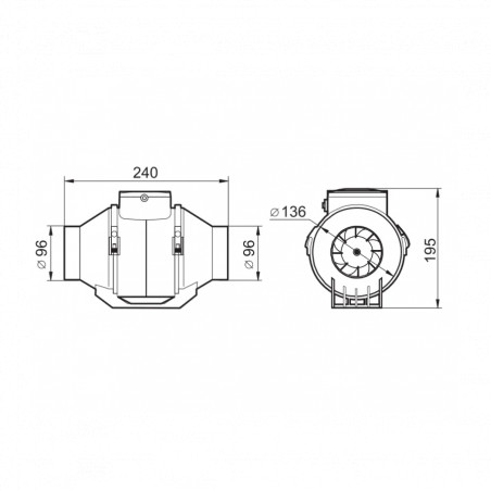 Extracteur entre deux gaines diamètre 100