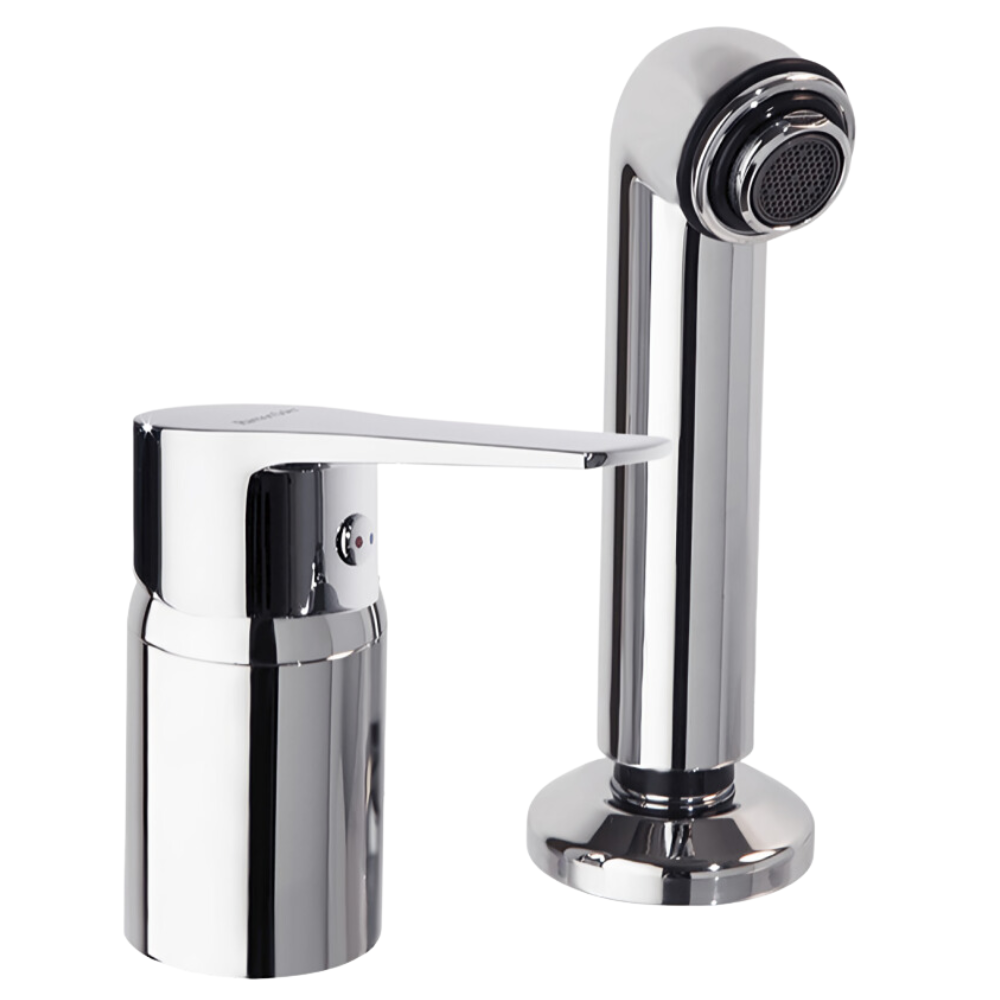 Single lever hairdresser with Titanium hand shower