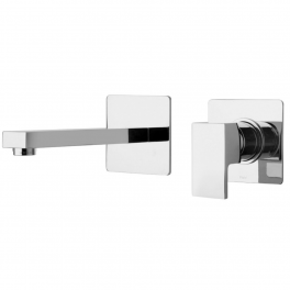 2-hole wall-mounted chrome basin mixer with 19cm spout PLAZA - PF Robinetterie - Référence fabricant : 84CR208R