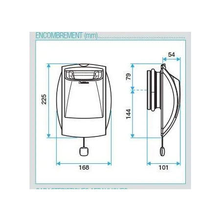 Bouche auto réglable GAZ VMC 125 BAZ MOTUS