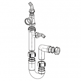 Siphon déporté pour vidage évier avec tubulure Franke FRAGANIT - Franke - Référence fabricant : 112.0068.341