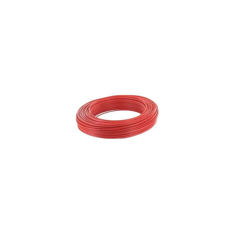 Fil électrique rouge HO7V U 2,5 mm², bobine de 25 m