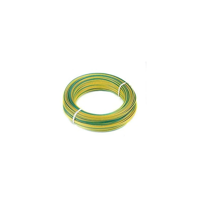 Fil électrique HO7V U 2,5 mm², jaune/vert, bobine de 25 m