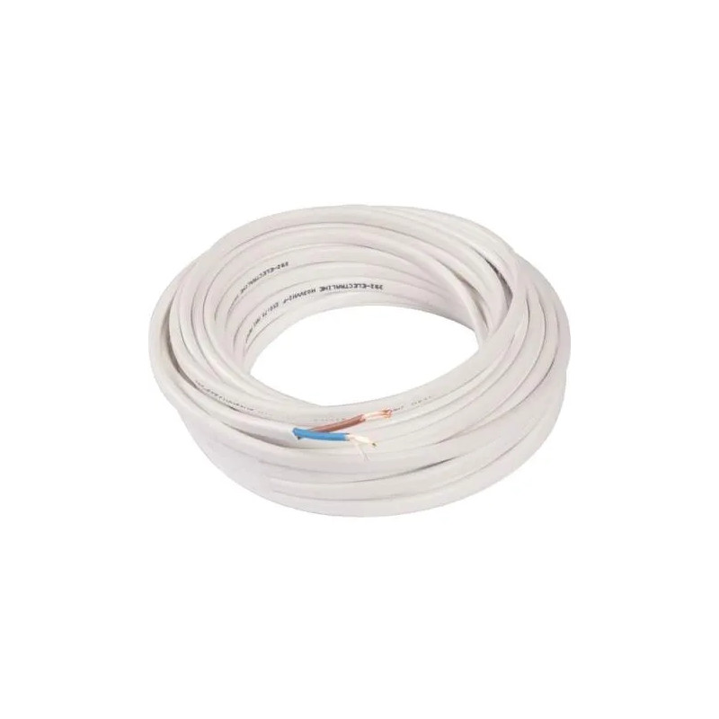 Electrical cable HO3 VVH white 2x0.75, per meter