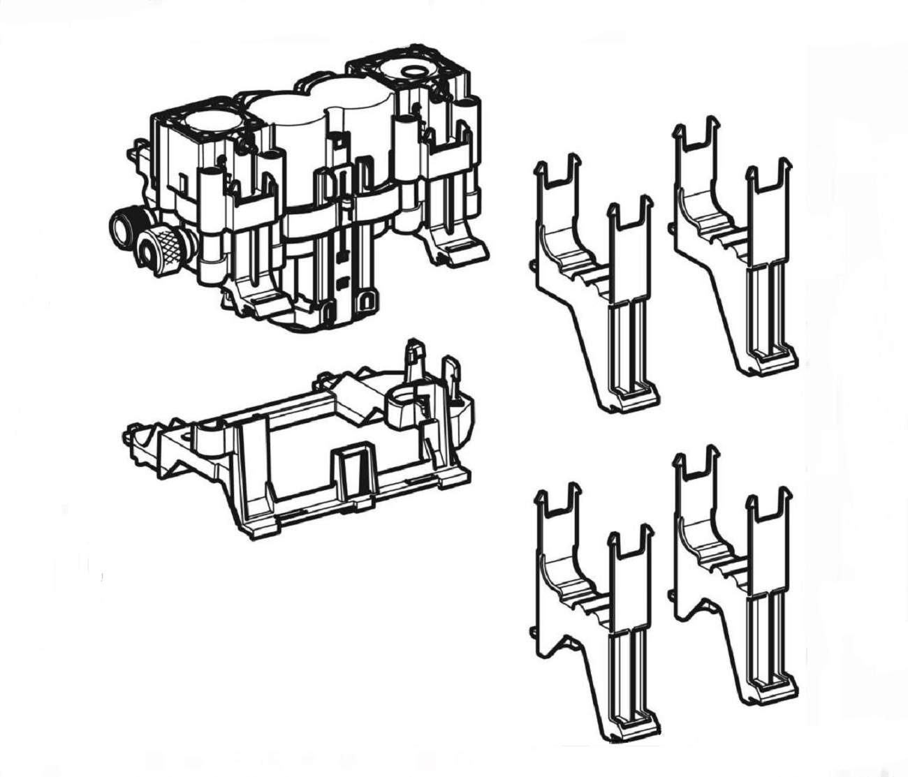 Releveur à asservissement hydraulique Geberit pour commandes de WC type 70 et Sigma 70, 1–3 bar