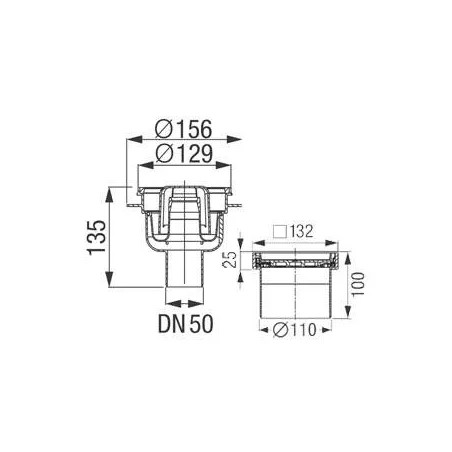 Floor drain for ready-to-tile shower tray