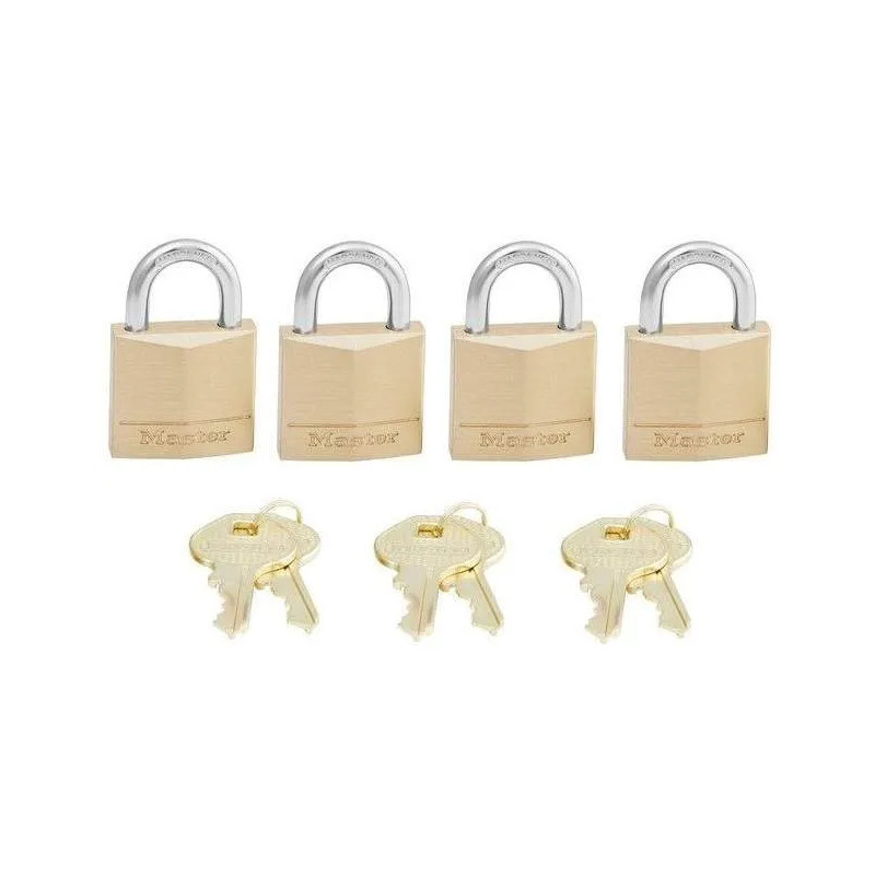 Set of Four Master Lock30mm Brass Padlocks