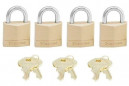 Set of Four Master Lock30mm Brass Padlocks