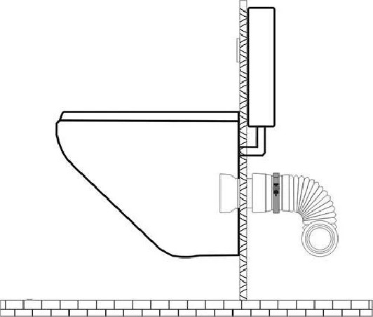 Pipe souple Multibati pour WC suspendu