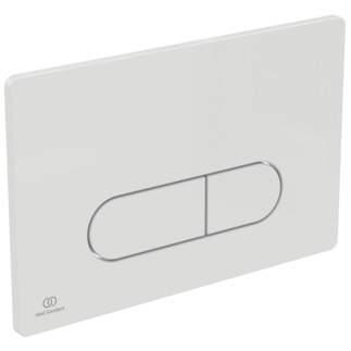 Plaque de commande murale OLEAS double volume WC suspendu, blanche.