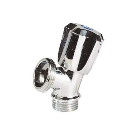 Washing machine faucet chrome-plated double male 1/2" 3/4".