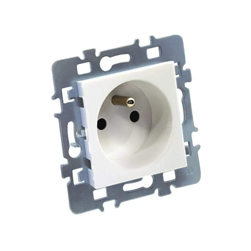 Grounded outlet with metal bracket for Casual Glossy White