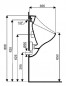 Flanged urinal BLAGNAC 2 with built-in supply and outlet