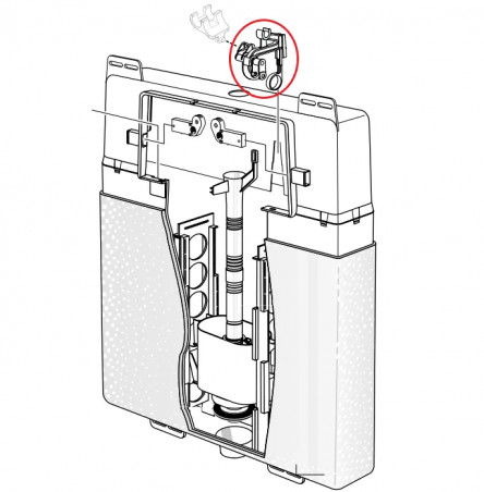 SCHWAB tank bracket 192.0400 with 2-flow elbow lever