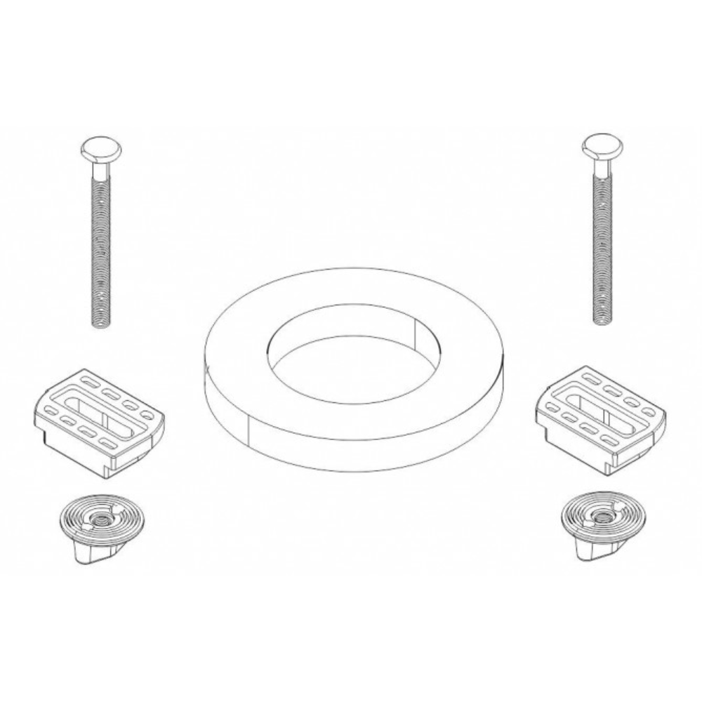 Fixation réservoir WC sur cuvette, visserie avec joint pour Duetto et OLI