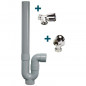 Washing machine kit, tap, bracket and siphon