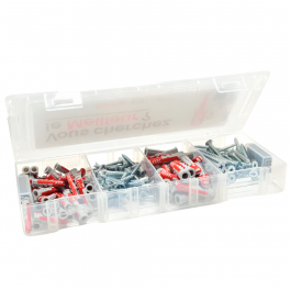 Coffret assortiment chevilles DuoPower 6x30 et 8x40 mm avec vis. - Fischer - Référence fabricant : 571012