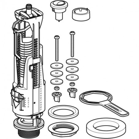 Glocke komplett mit Knopf Durchmesser 40 mm Geberit Typ 240