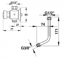 Complete PRESTO kit for anble shell urinal 2 (Jacob Delafon)